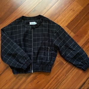 NWT Grid Print Bomber Jacket